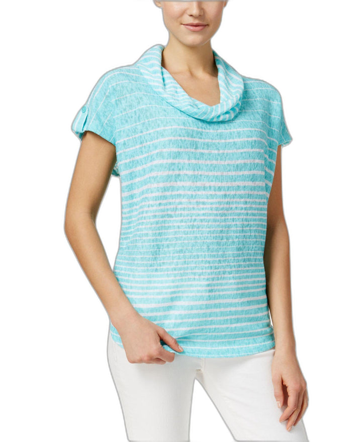 Style & Co. Cowl-Neck Striped Top