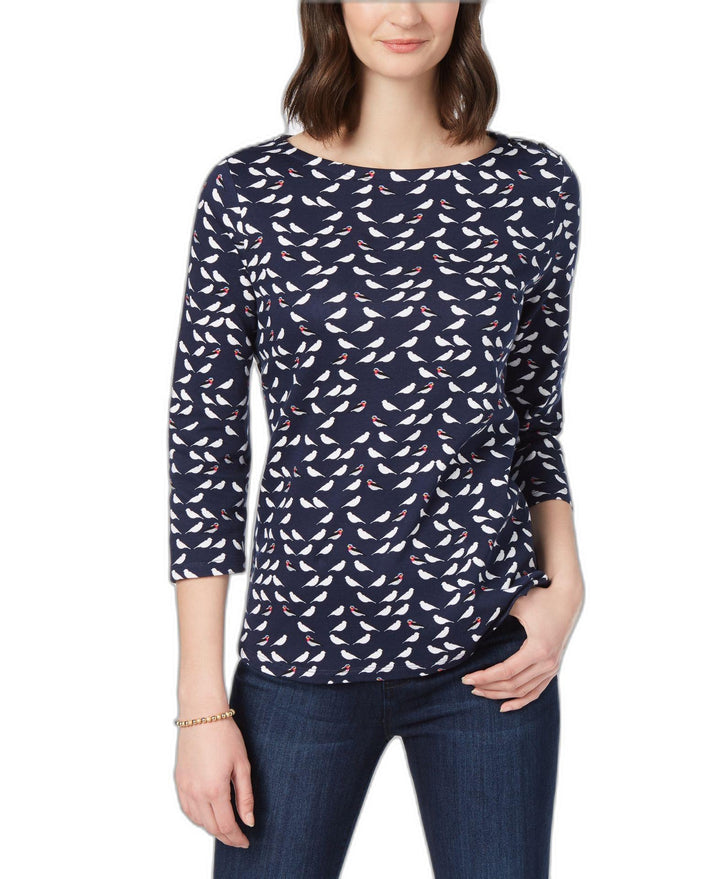 Charter Club Cotton Bird Print Top
