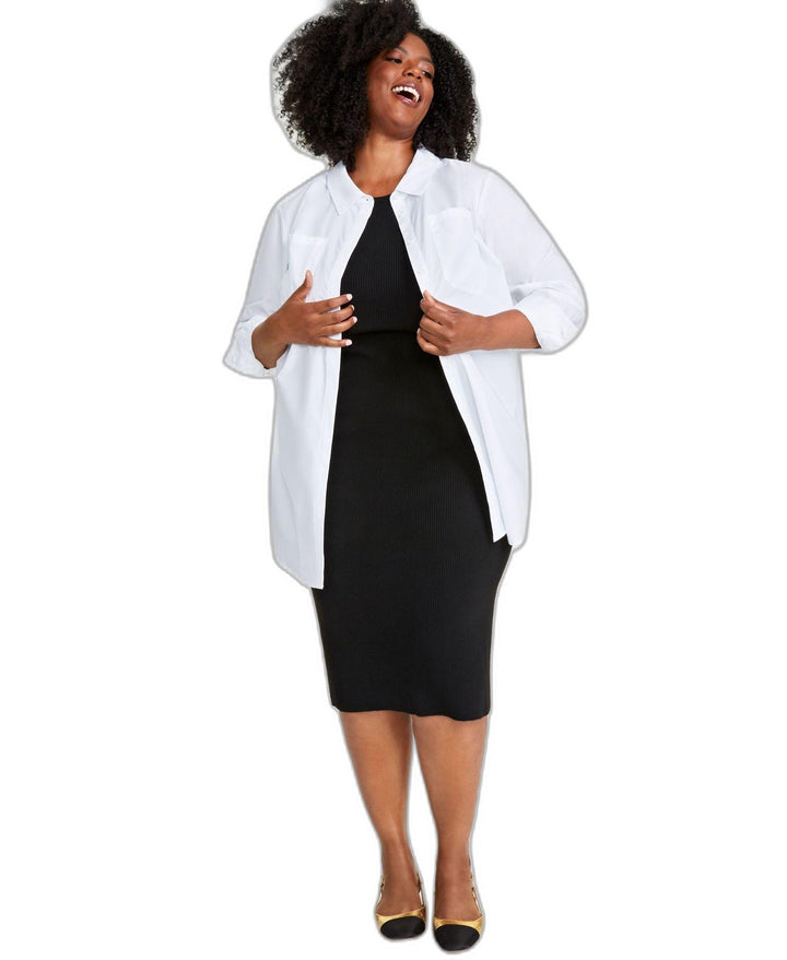 Plus Size Cotton Tunic Shirt
