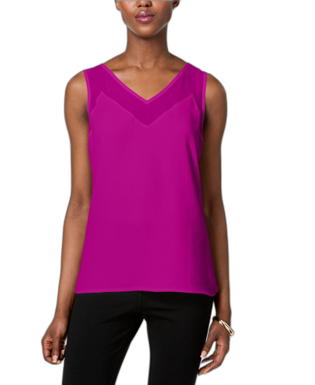 Petite Illusion Trim Tank Top