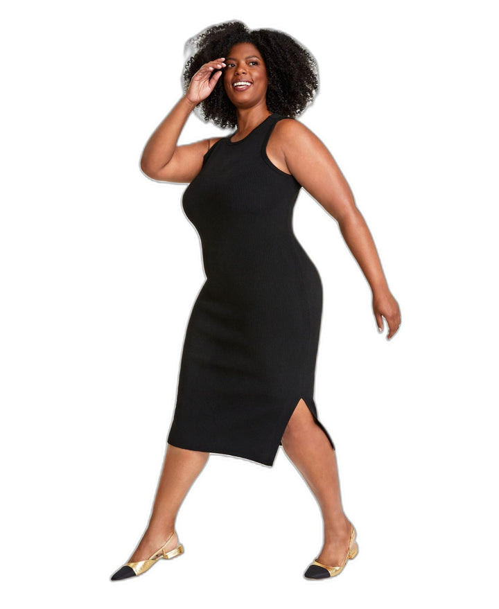 Plus Size Ribbed Sweater Dress