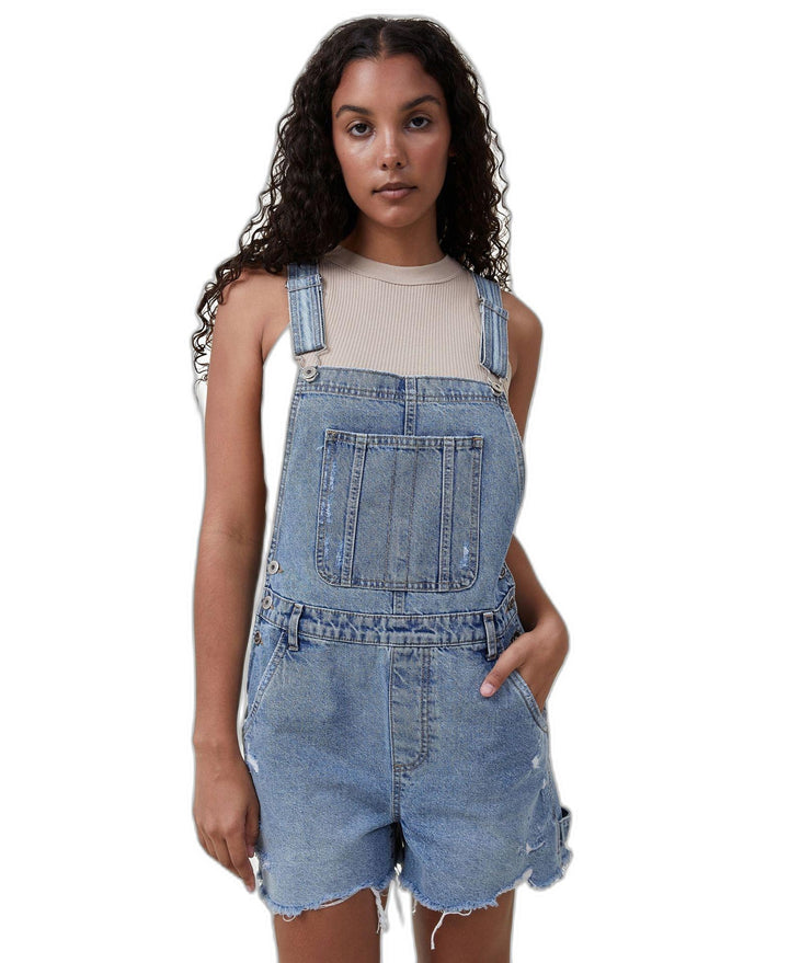 Women's Utility Denim Overall Shorts