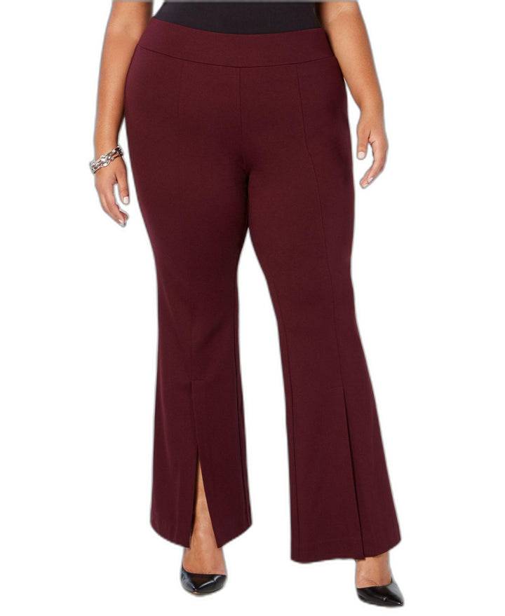 I.N.C. Plus & Petite Plus Size Pont&eacute;-Knit Slit-Front Pants