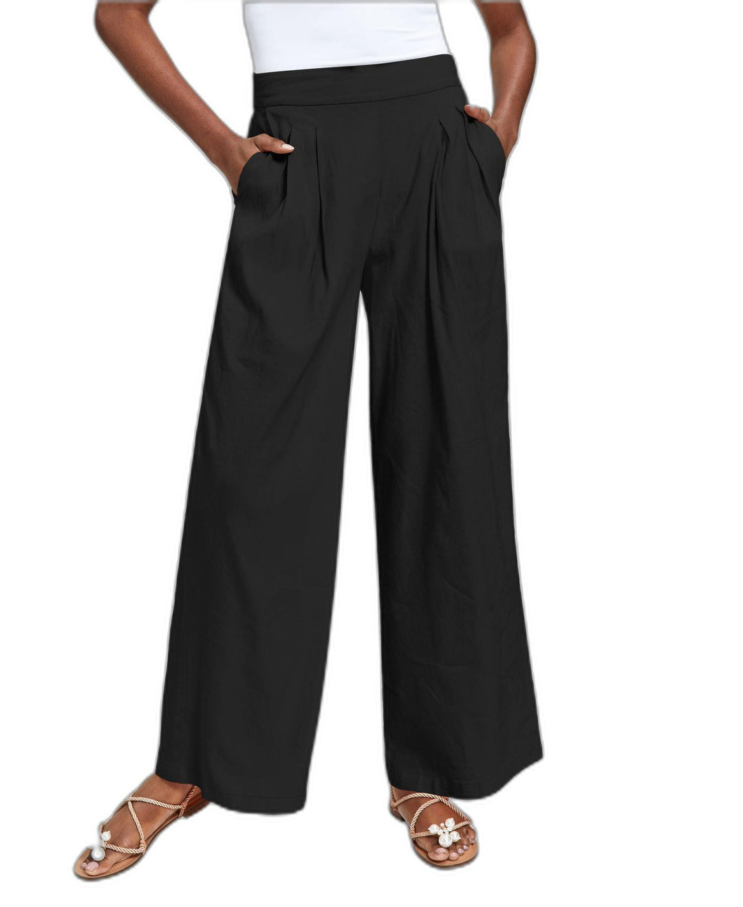 INC International Concepts High Rise Pull On Wide Leg Pants