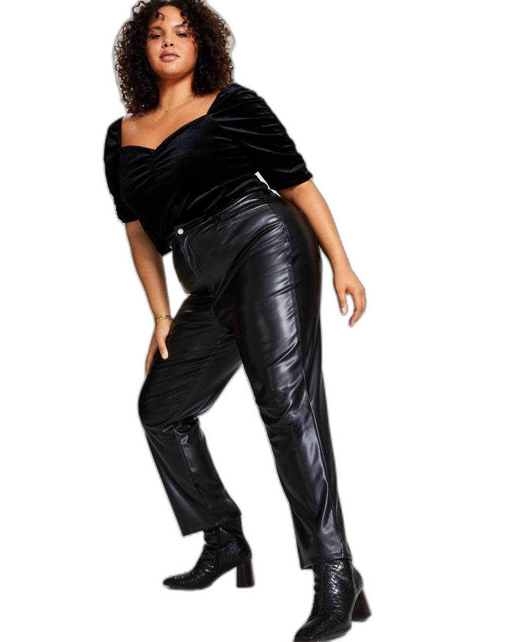 Now This Trendy Plus Size Faux Leather Pants