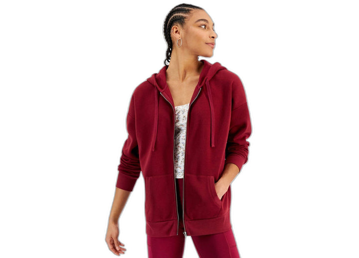 Hippie Rose Juniors' Oversized Zipper Hoodie