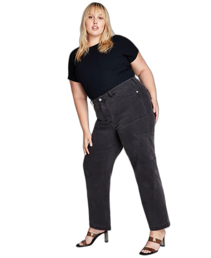 Trendy Plus Size Utility Jeans