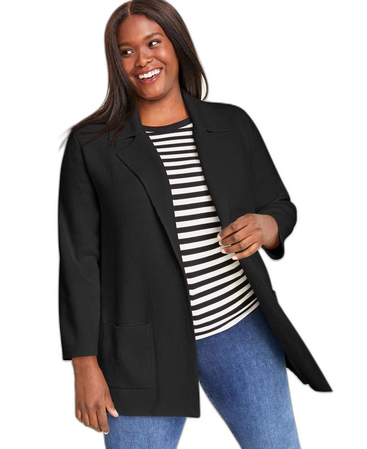 Plus Size Sweater Blazer