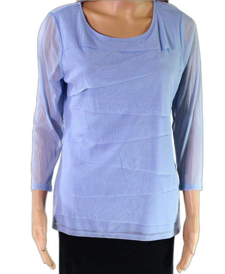 Alfani Womens Scoop Neck Sheer Top