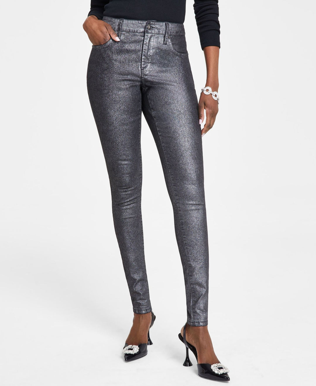 Women's Metallic Skinny Jeans