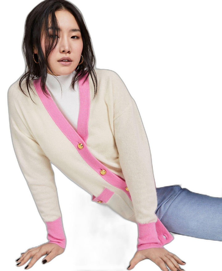 Charter Club Womens 100 Cashmere Colorblocked Cardigan