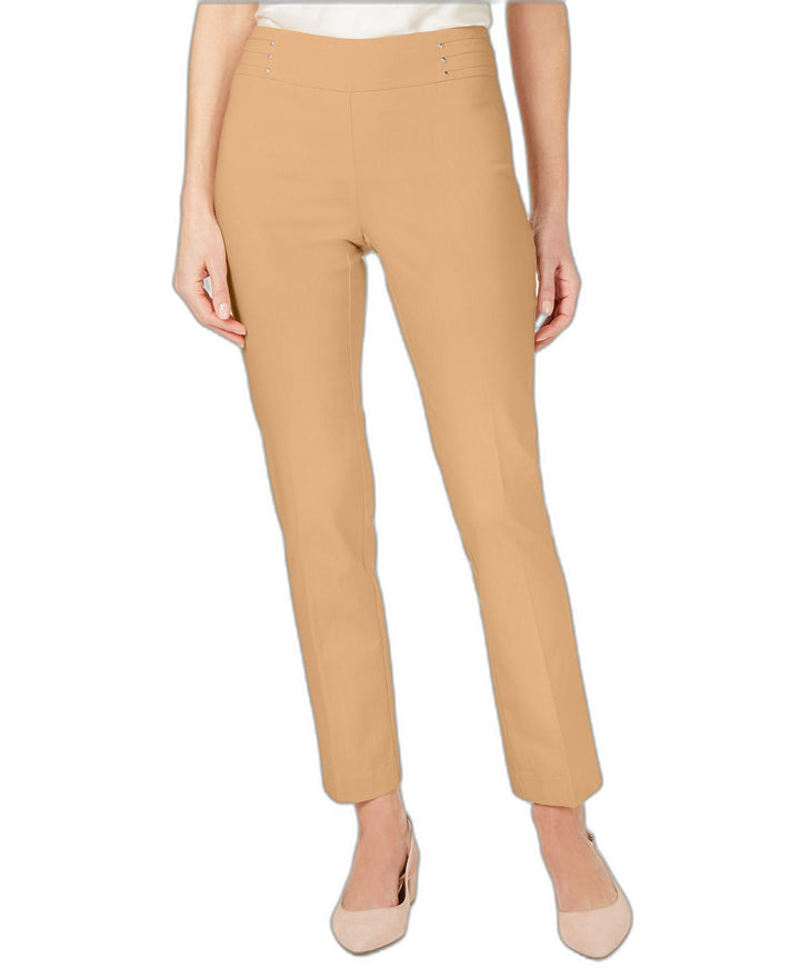 JM Collection Studded Tummy Control Pull On Pants