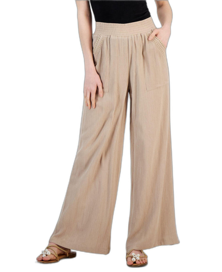 Women's Metallic Pinstripe Wide-Leg Pants