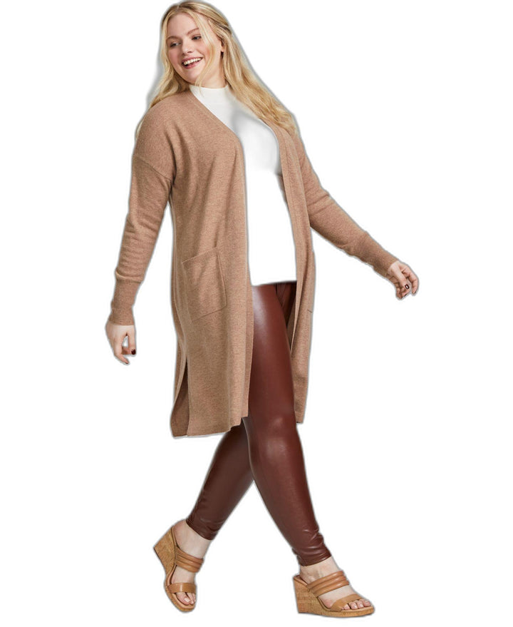 Charter Club Plus Size Open Front Long Cashmere Wool Blend Cardigan