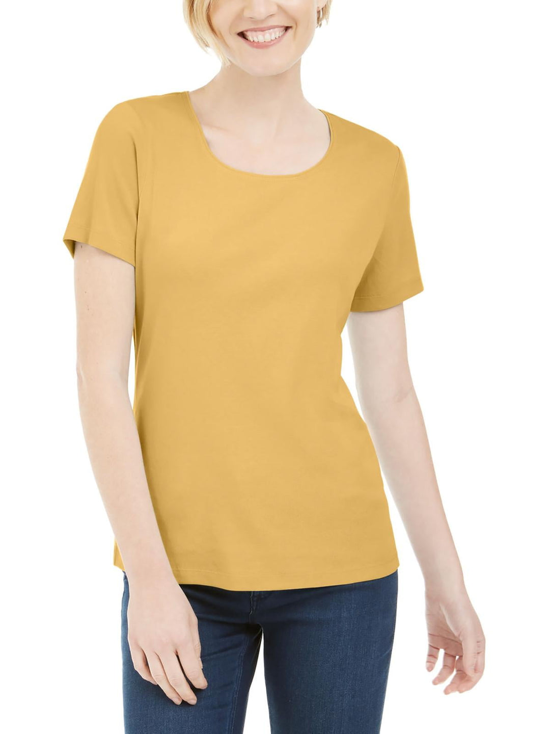 Short Sleeve Scoop Neck Top