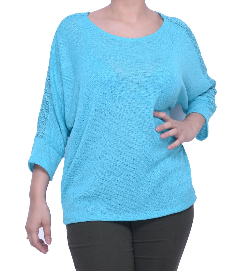 Alfani Urban Aqua Top Blouse Dolman Sleeve