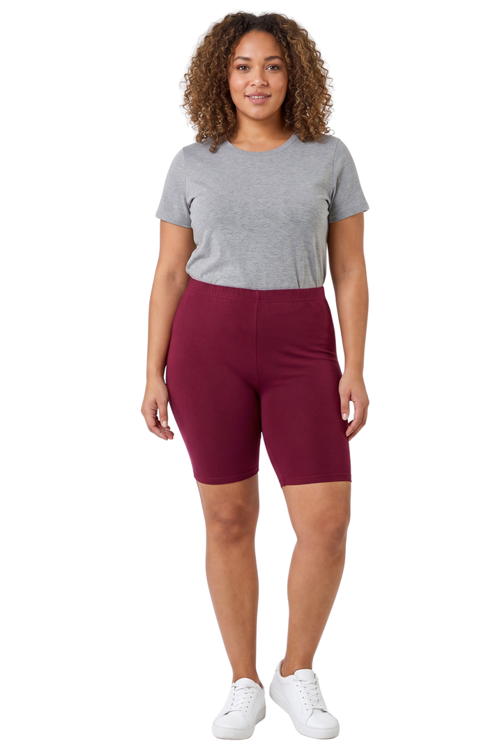USA Basic Cotton Plus Size Thigh Shorts - Bermuda Shorts