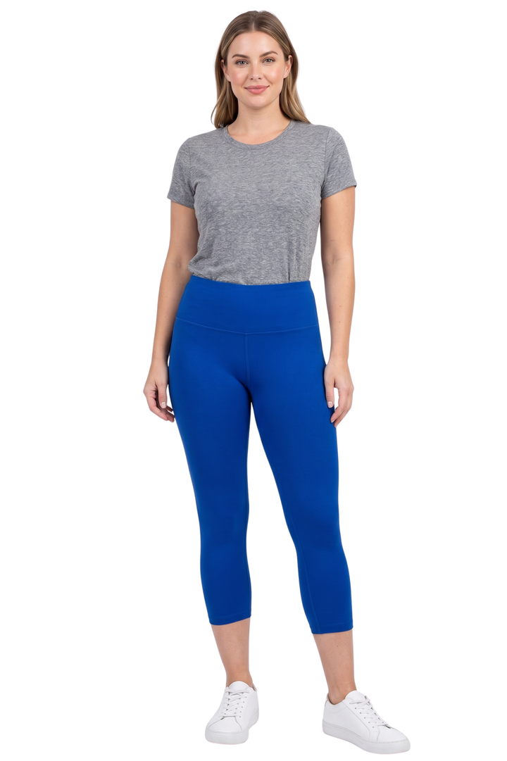 Buttery Smooth Basic Solid High Waisted Capris - 5 Inch - New Mix