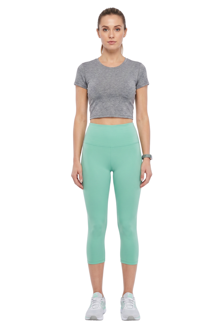 Buttery Smooth Basic Solid High Waisted Capris - 5 Inch - New Mix