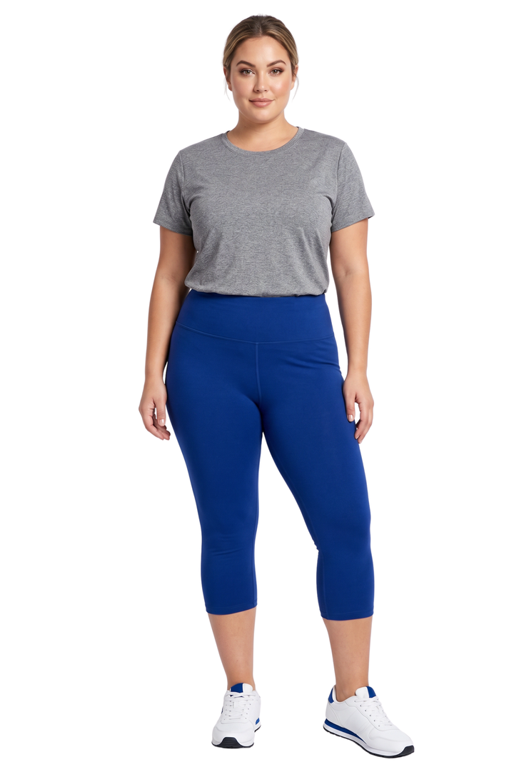 Buttery Smooth Basic Solid High Waisted Plus Size Capris - 5 Inch - New Mix