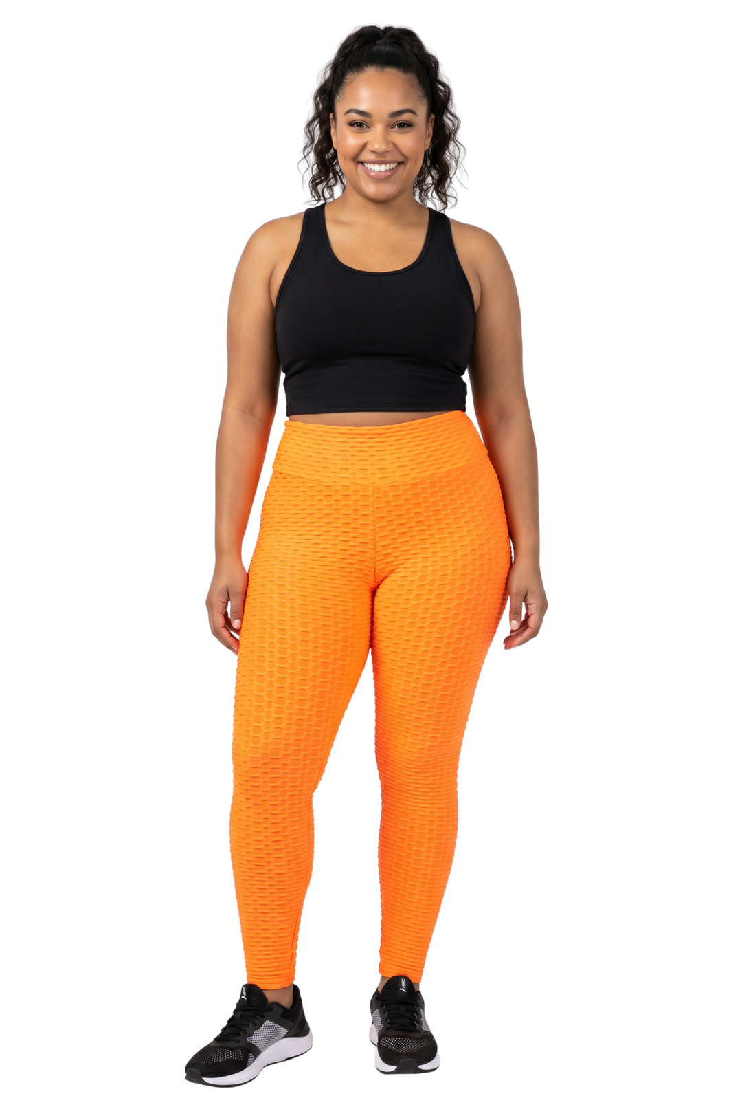 Scrunch Butt Textured High Waisted Plus Size Leggings with Pockets