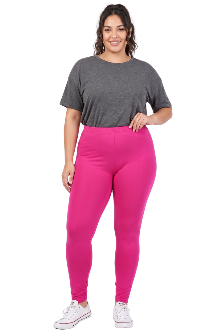 Buttery Smooth Basic Solid Plus Size Leggings - New Mix