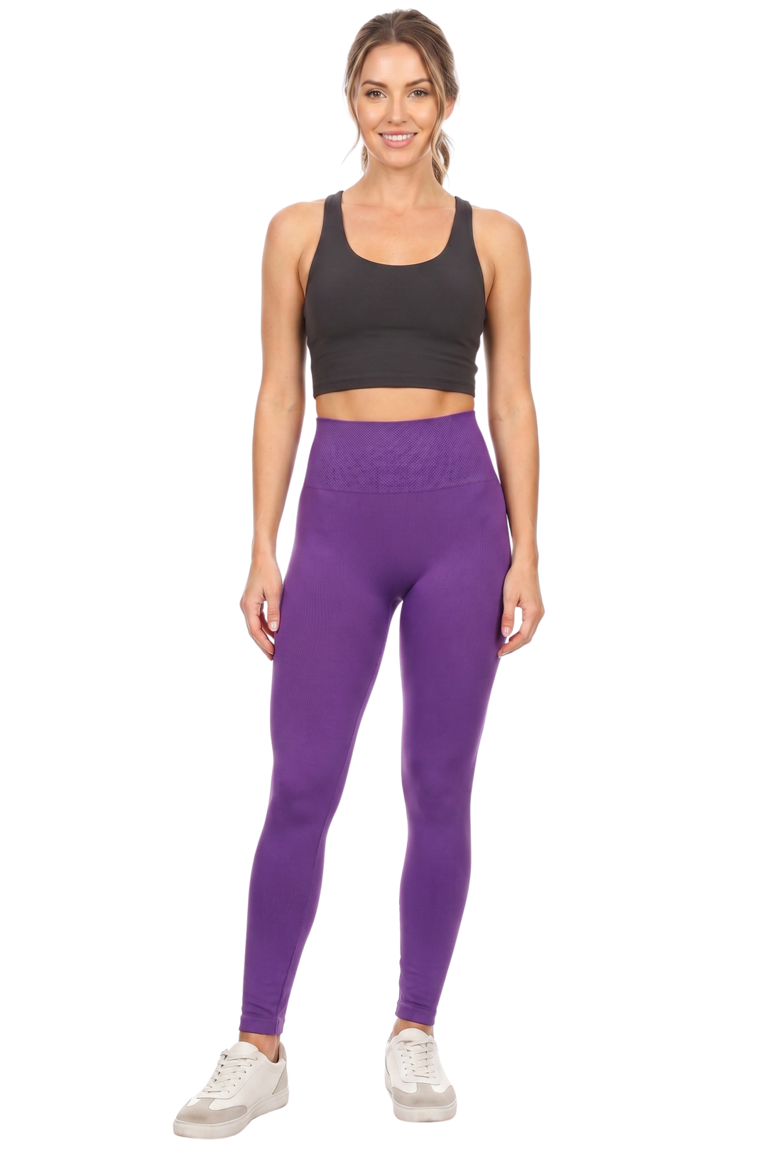 Banded High Waist Fleece Lined Leggings - Plus Size