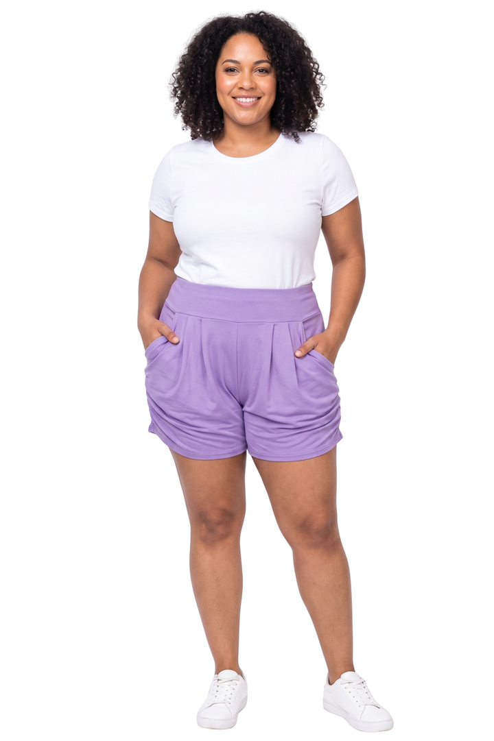Buttery Soft Solid Basic Plus Size Harem Shorts