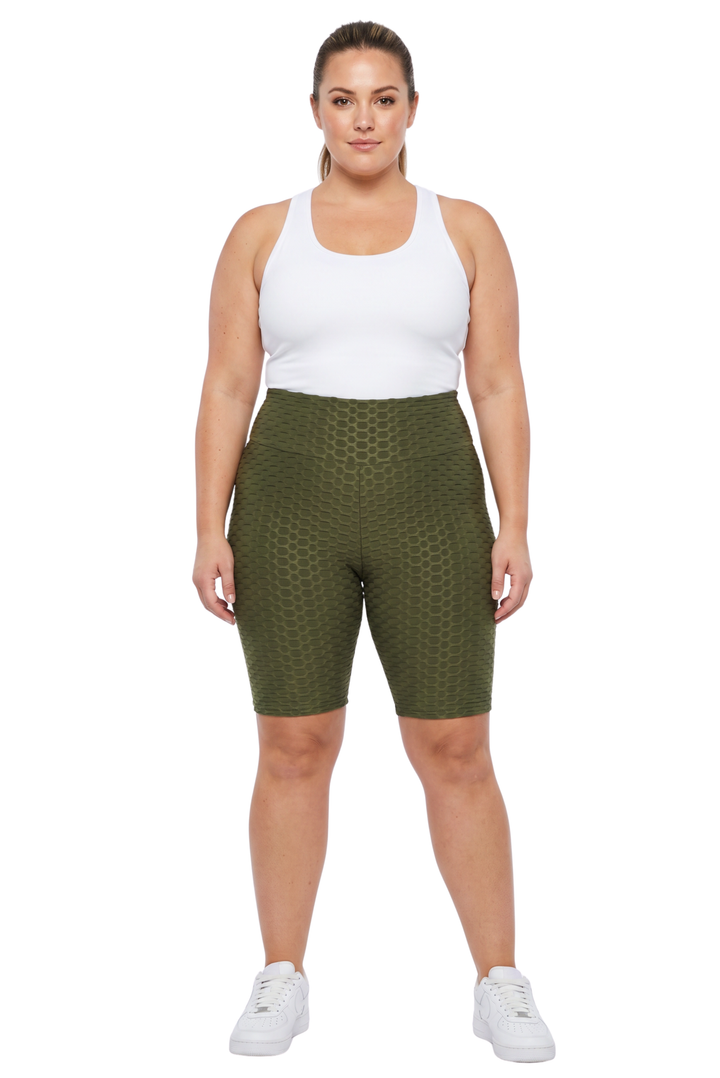 Scrunch Butt High Waisted Plus Size Biker Shorts