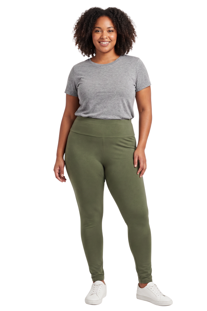 USA High Waisted Cotton Plus Size Leggings