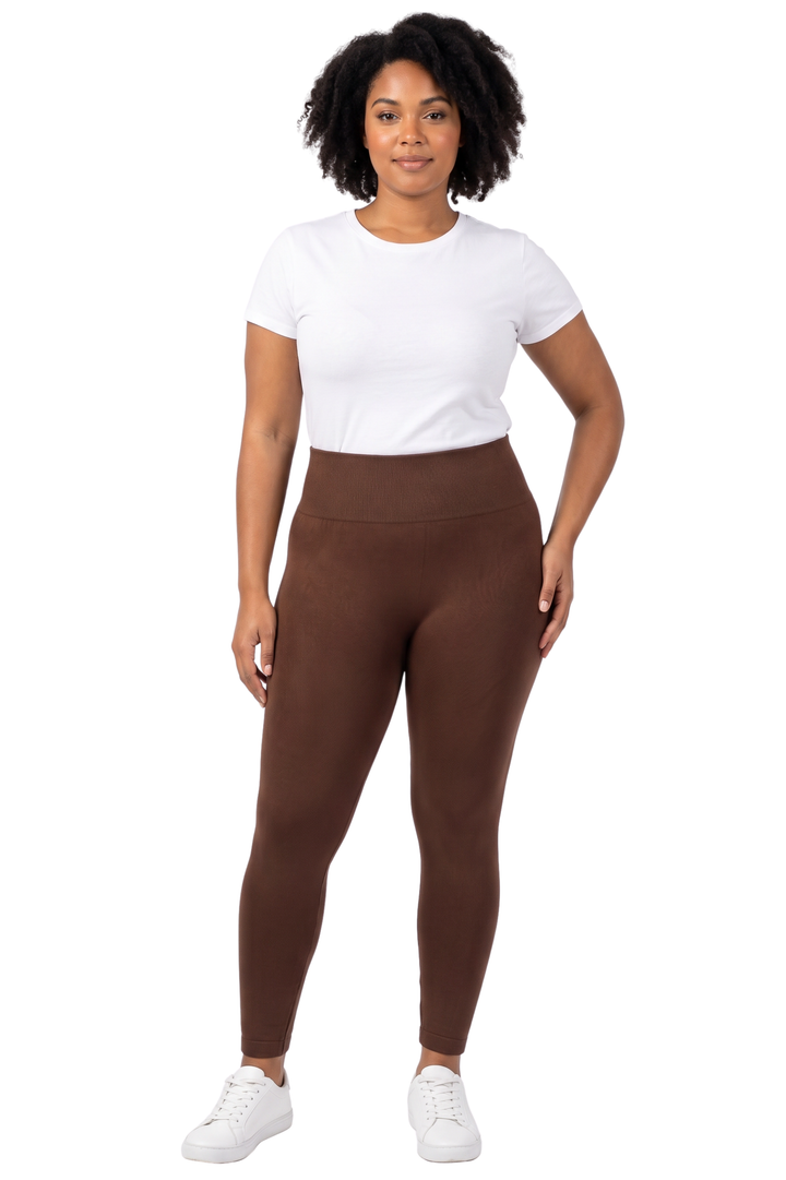 High Waisted Fleece Lined Plus Size Leggings - New Mix