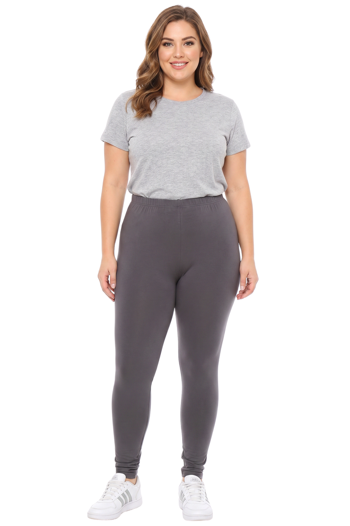 Buttery Smooth Basic Solid Extra Plus Size Leggings - 3X-5X - EEVEE