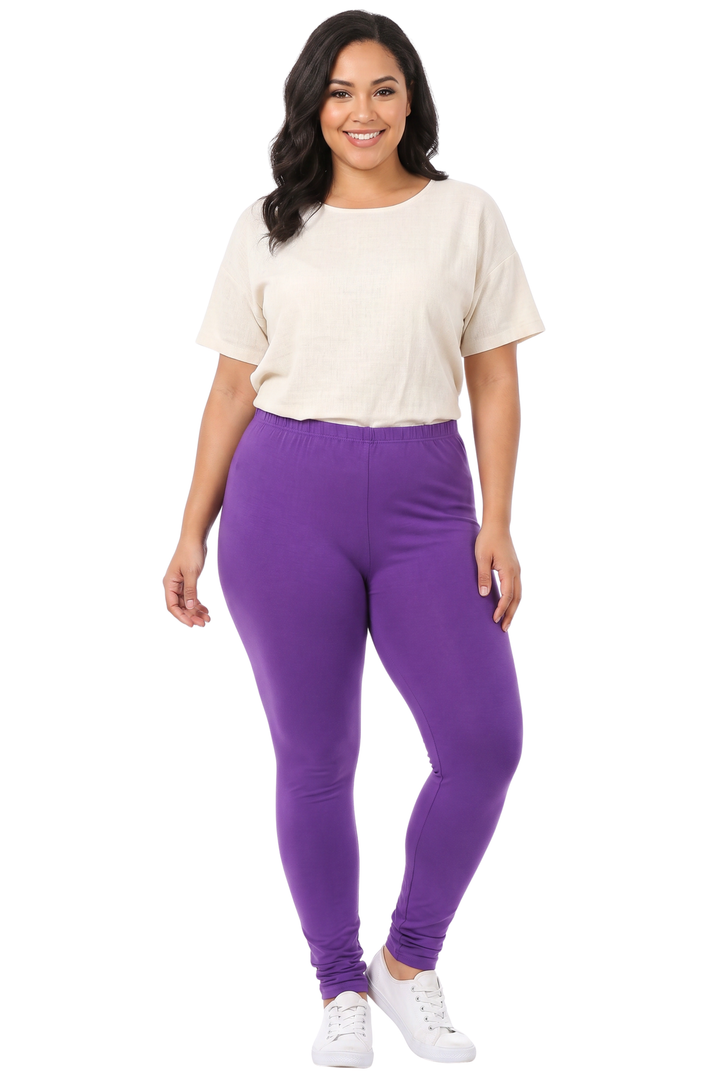 Buttery Smooth Basic Solid Extra Plus Size Leggings - 3X-5X - EEVEE