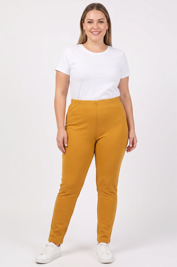 Warm Solid Fur Lined Plus Size Leggings