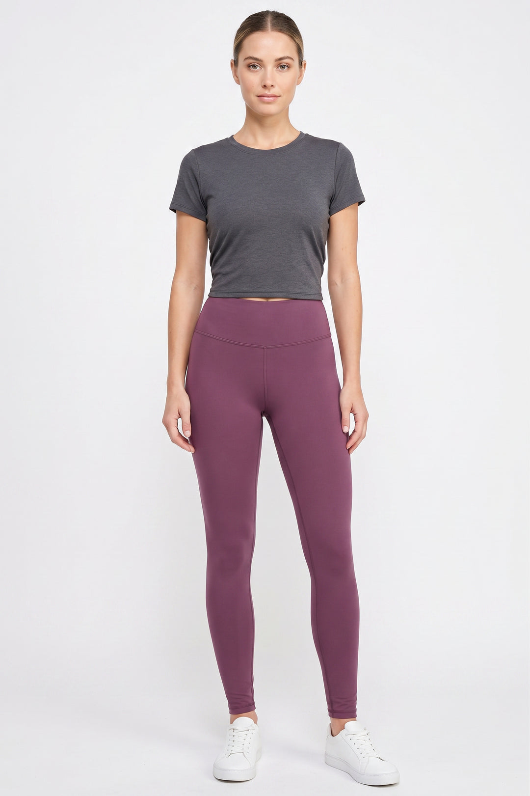 Buttery Smooth High Waisted Basic Solid Leggings - 3 Inch Band