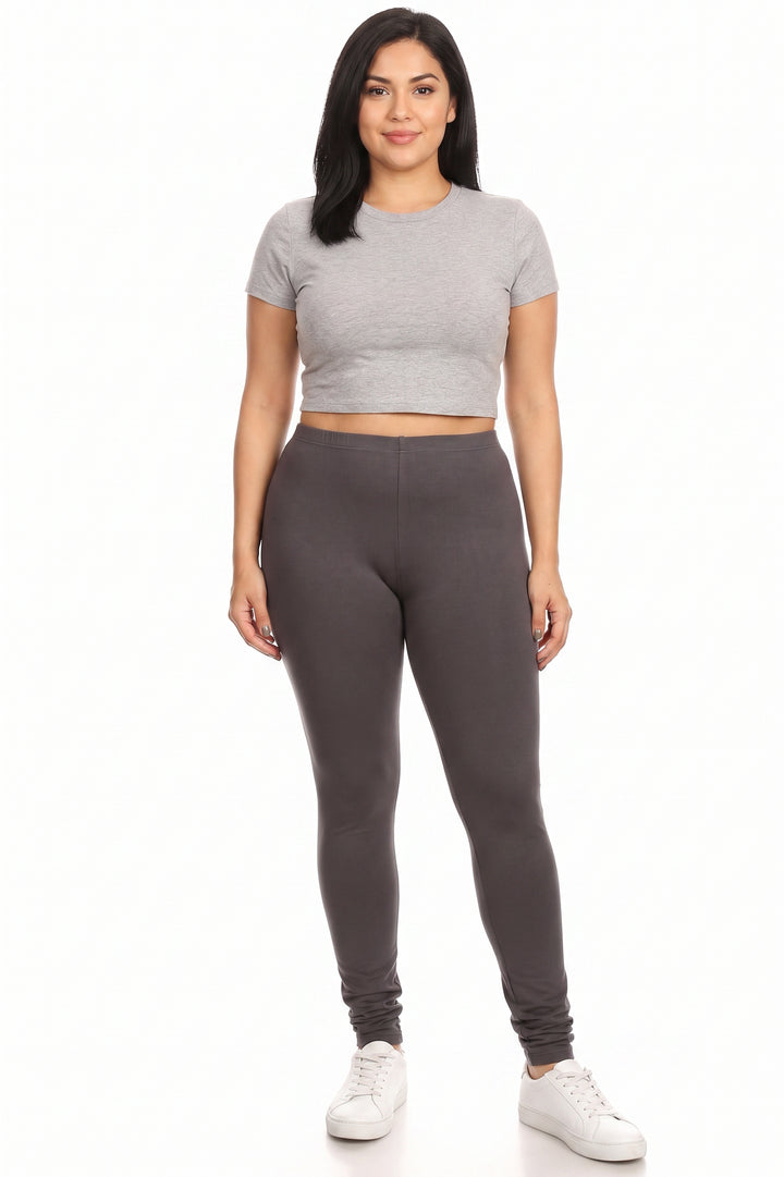 Buttery Smooth Plus Size Basic Solid Leggings - 3X-5X
