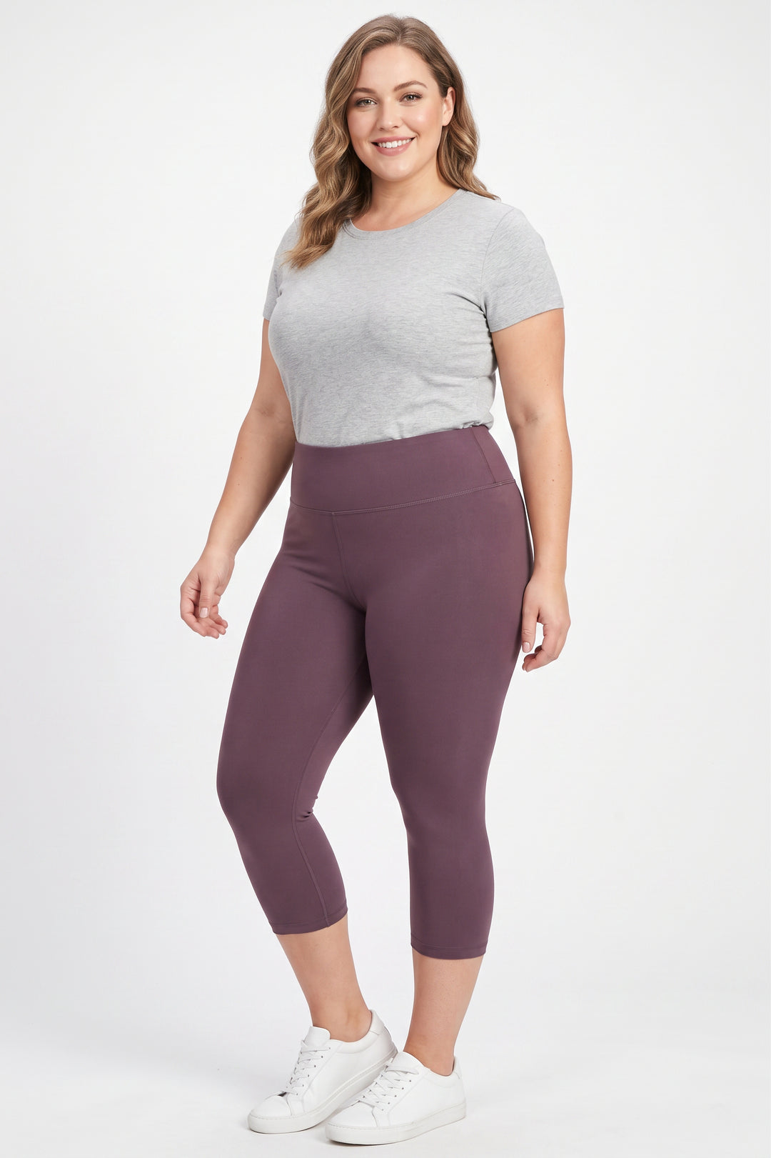 Buttery Smooth Basic Solid High Waisted Extra Plus Size Capris - 3 Inch - 3X-5X  - New Mix