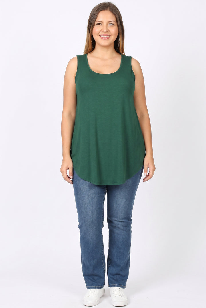 Premium Round Neck Round Hem Plus Size Tank Top