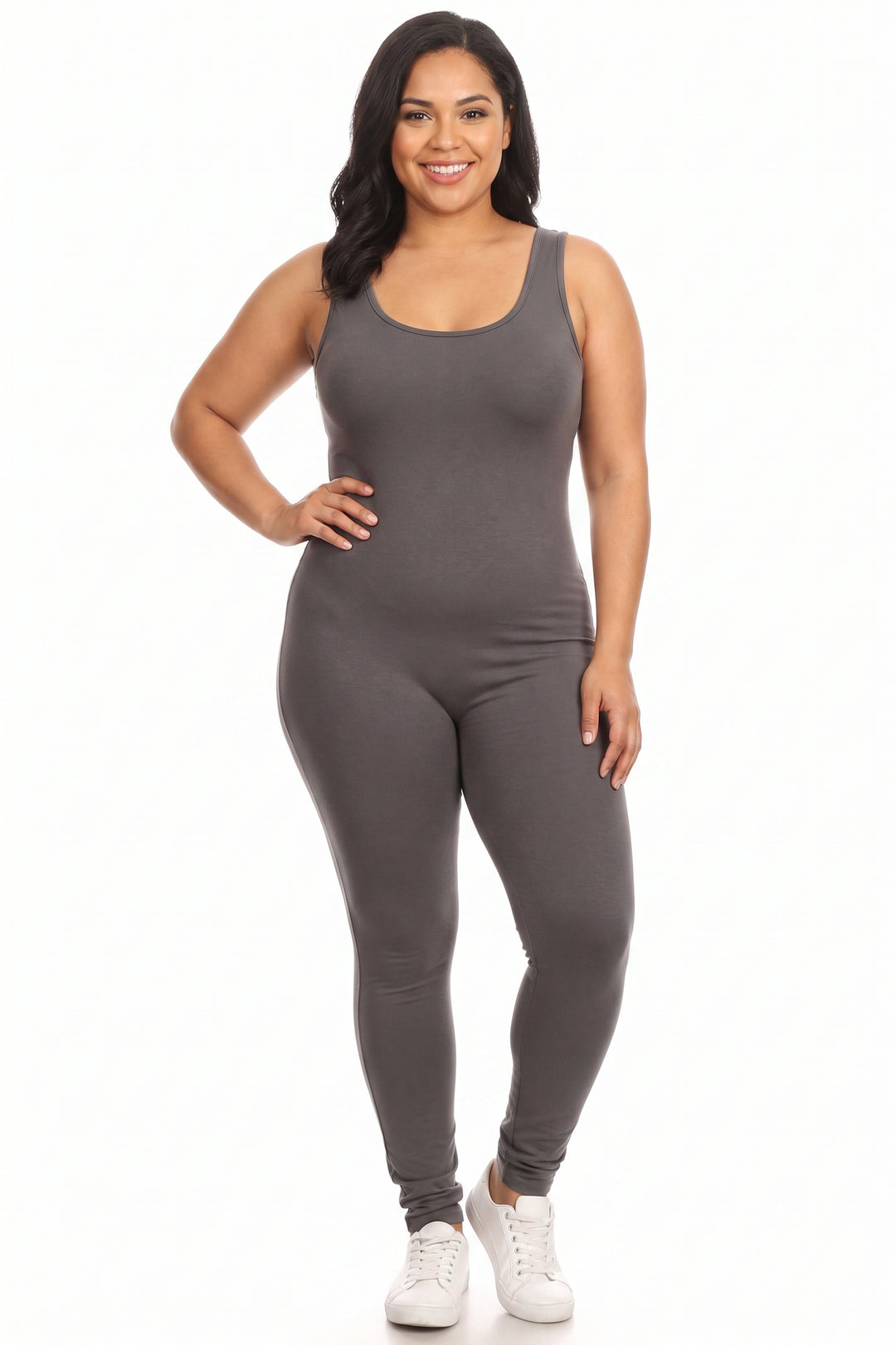 USA Cotton Basic Tank Plus Size Jumpsuit