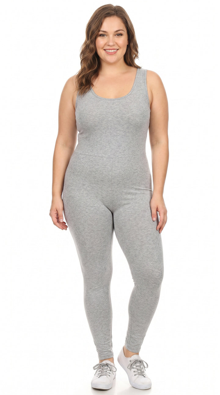 USA Cotton Basic Tank Plus Size Jumpsuit