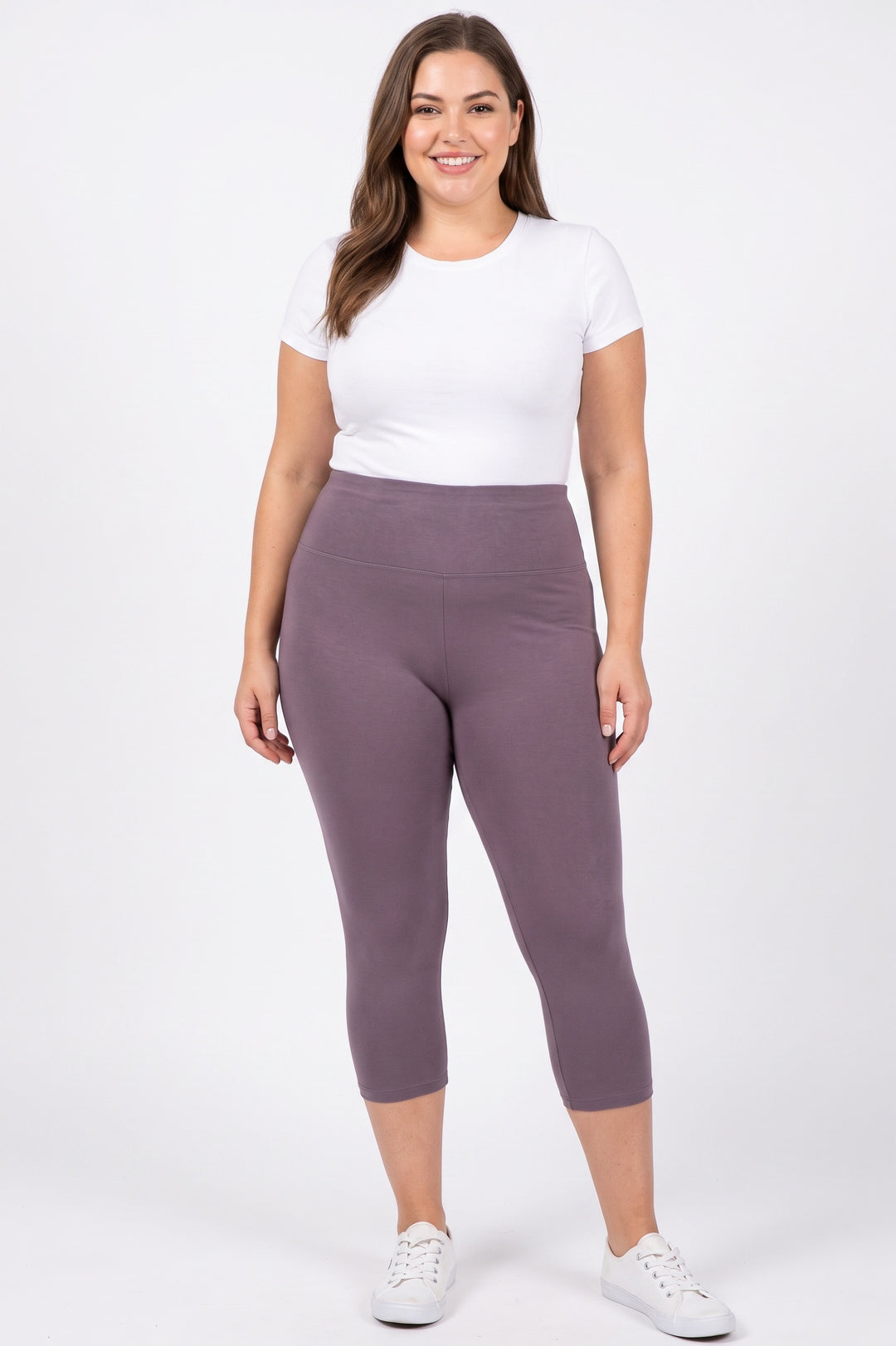 Buttery Smooth Basic Solid High Waisted Extra Plus Size Capris - 5 Inch - 3X-5X - New Mix