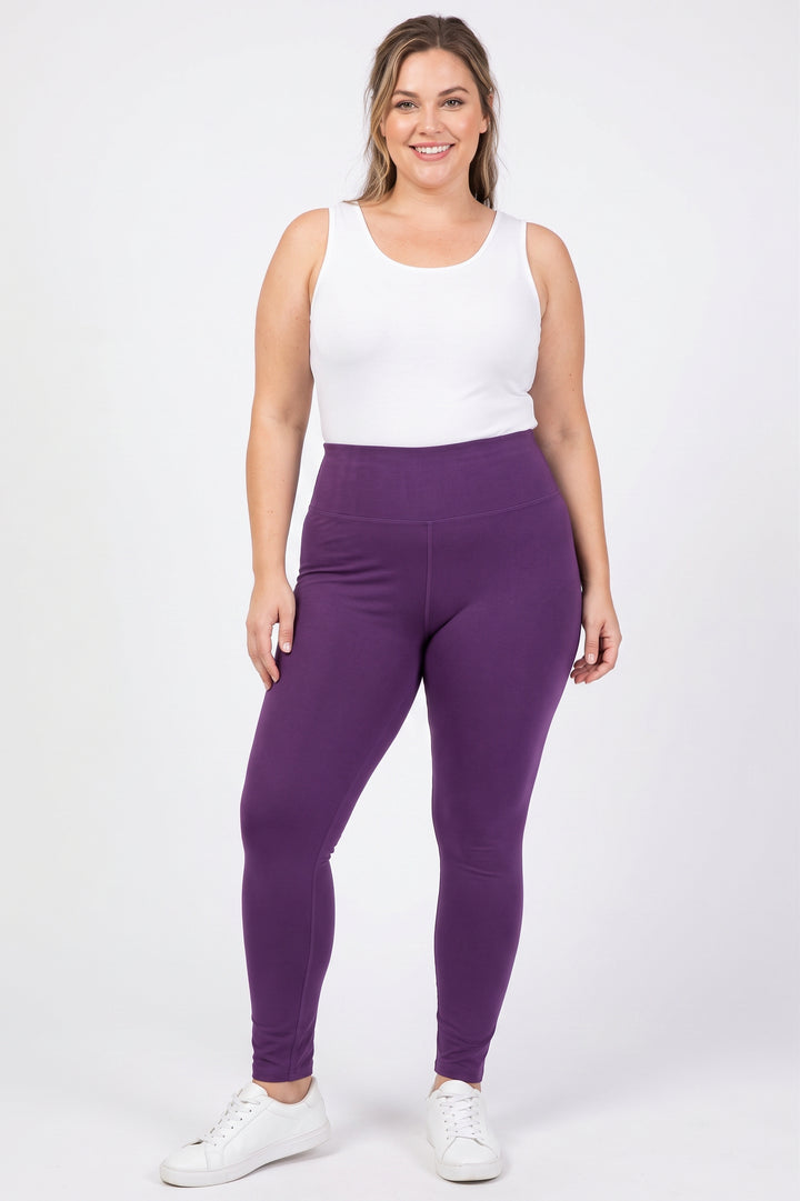 Buttery Smooth Solid Basic High Waisted Extra Plus Size Leggings - 5 Inch - 3X-5X