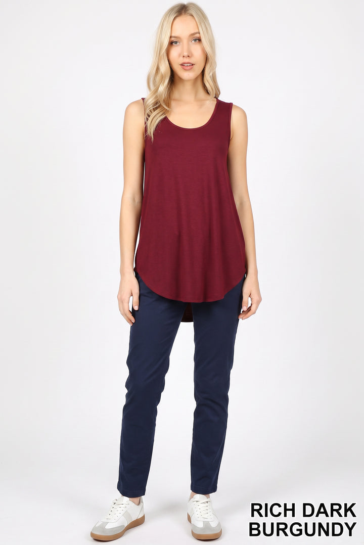 Premium Round Neck Round Hem Tank Top