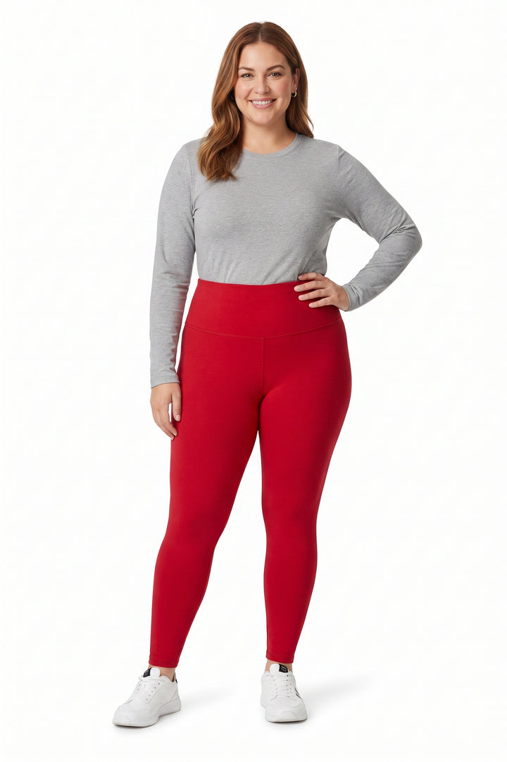 Buttery Smooth High Waisted Plus Size Basic Solid Leggings