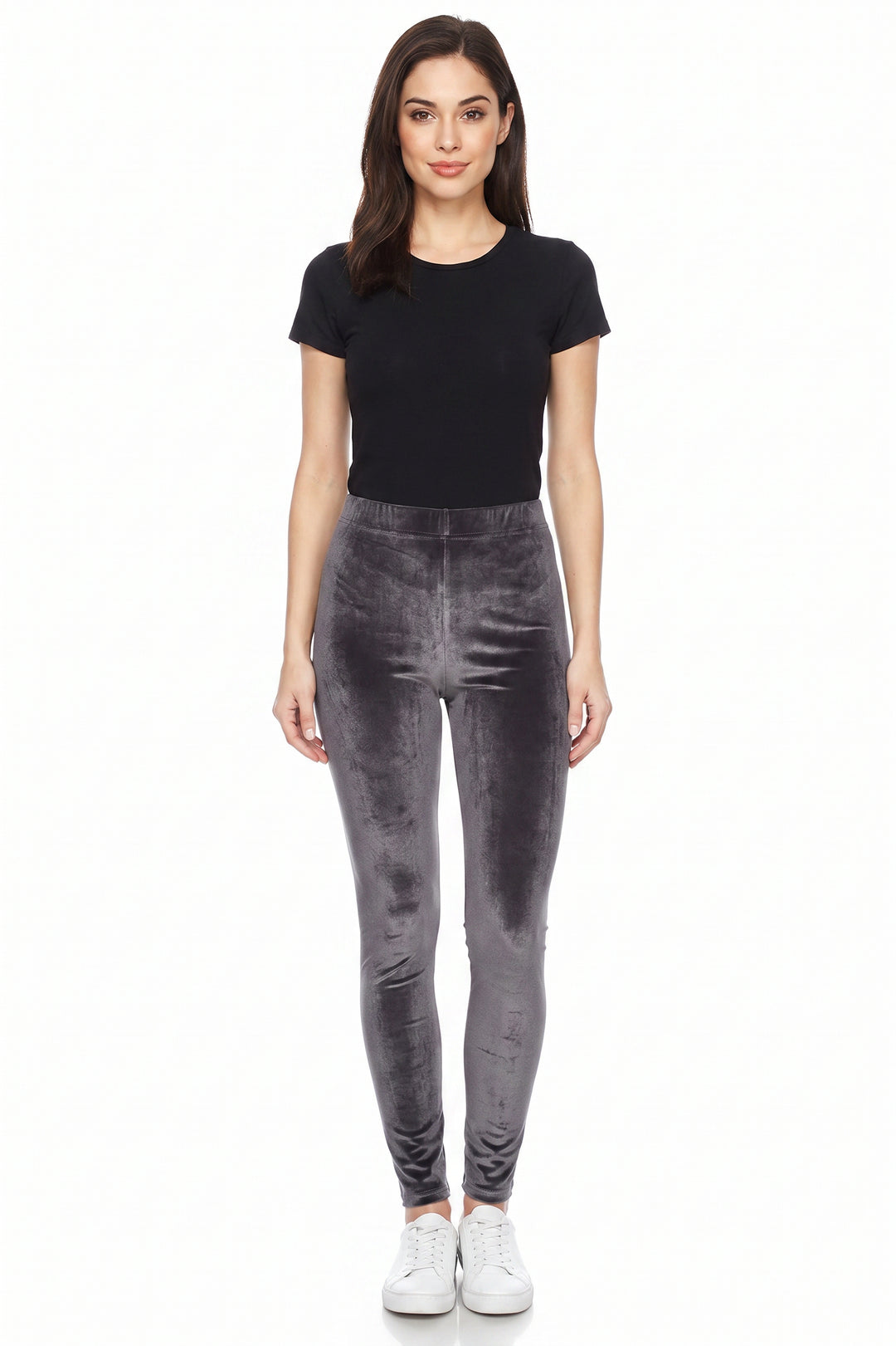 Solid Brushed Velour Velvet Leggings