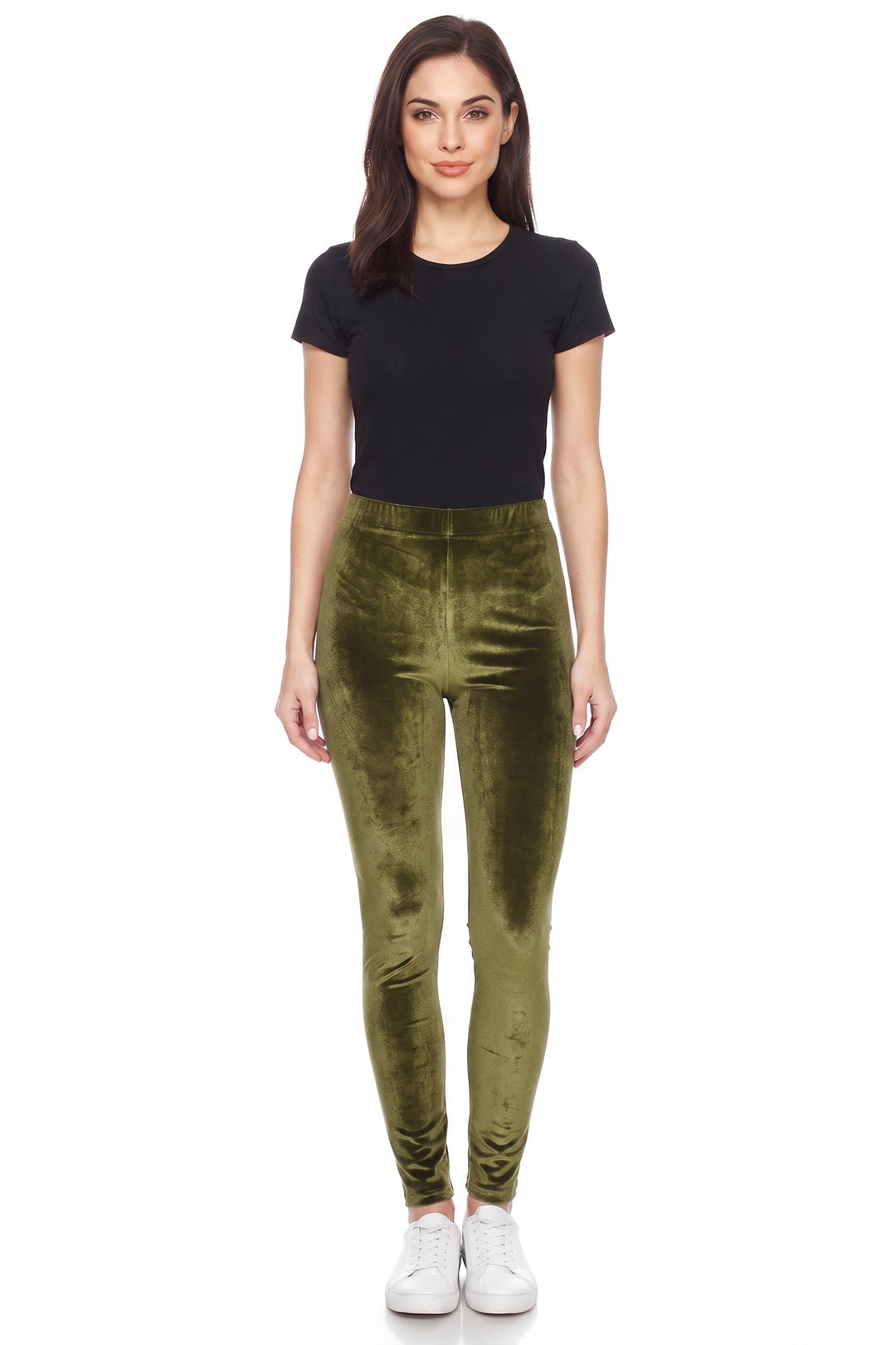 Solid Brushed Velour Velvet Leggings