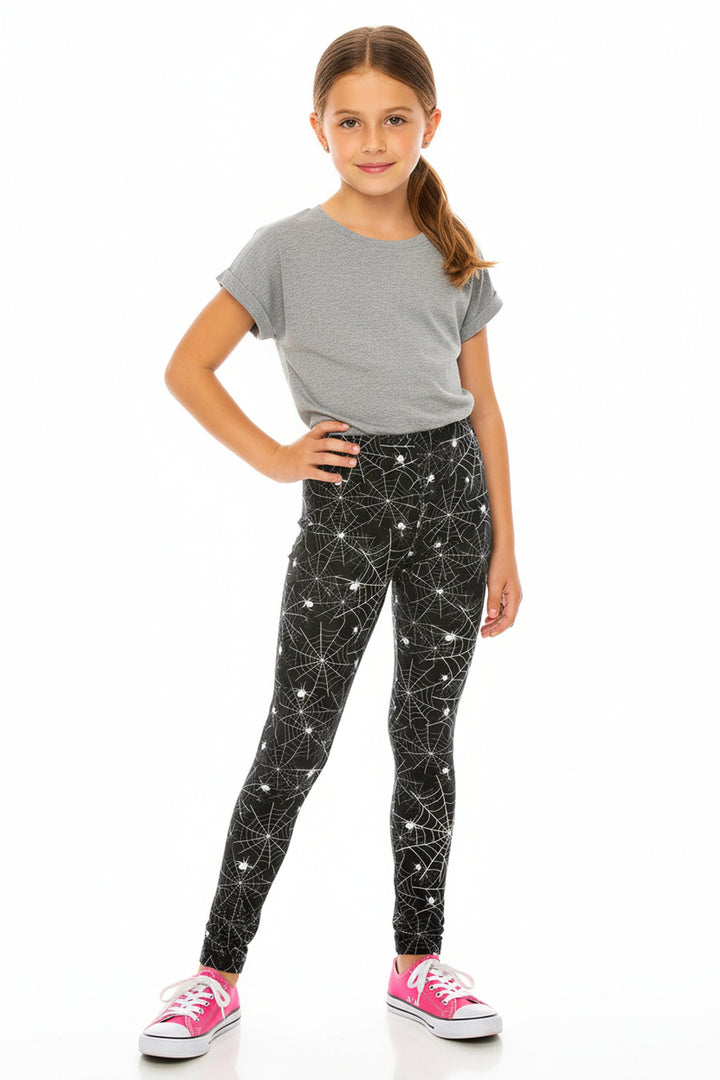 Creamy Soft Spiders and Spiderwebs Kids Leggings - USA Fashion