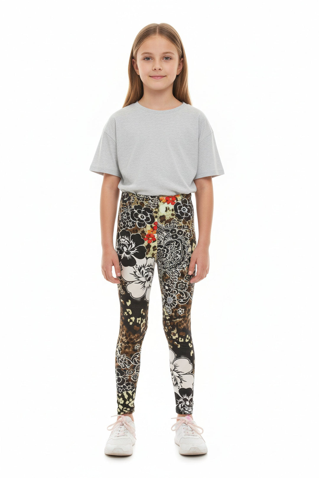 Buttery Soft Floral Leopard Kid's Leggings