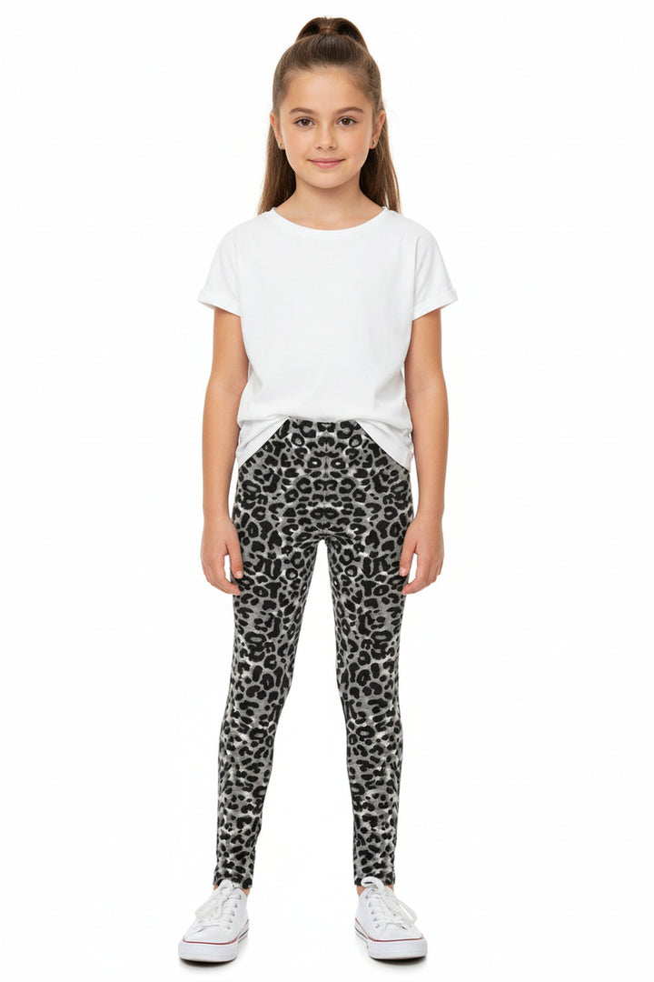 Buttery Soft Snow Leopard Kids Leggings