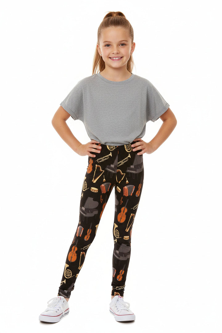 Buttery Soft Musical Instrument Kids Leggings